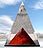 Red Pyramid - original glass sculptures sale by artist.
