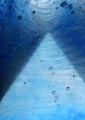 Blue Mist- glass sculpture - blue pyramid