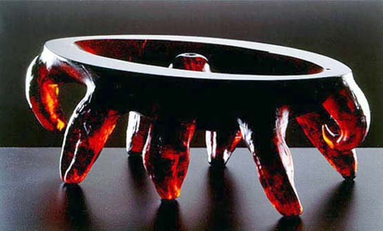 Red Paprik. Mould melted glass original sculpture