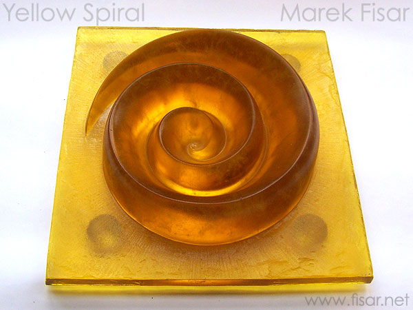 Cast, mold melted glass sculpture, cut and polished original